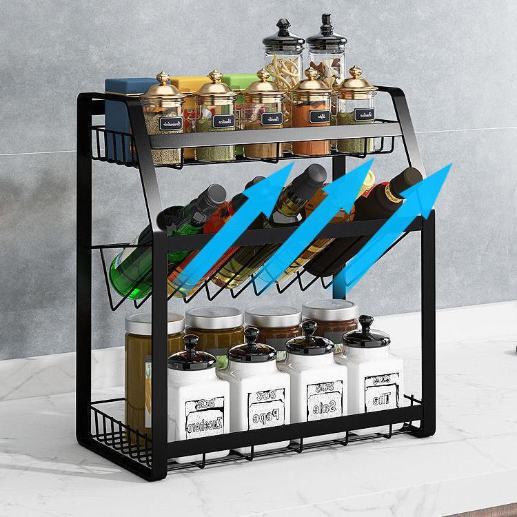 Đặc Biệt Giá Bếp Nhà Mặt Bàn Dầu Muối Giấm Gia Vị Có Giá Để Đồ Gia Vị Giá Dày Nhiều Lớp Giá Để Gia Vị