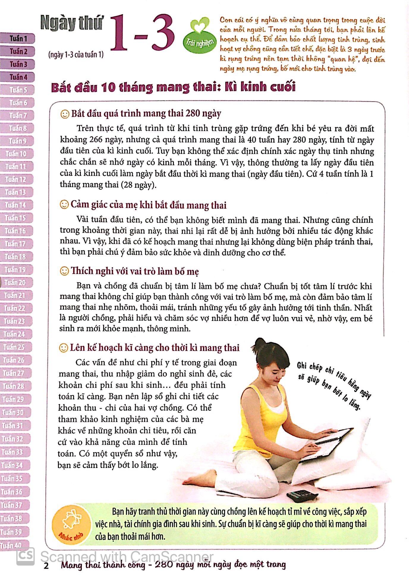 Sách Mang Thai Thành Công - 280 Ngày Mỗi Ngày Đọc 1 Trang