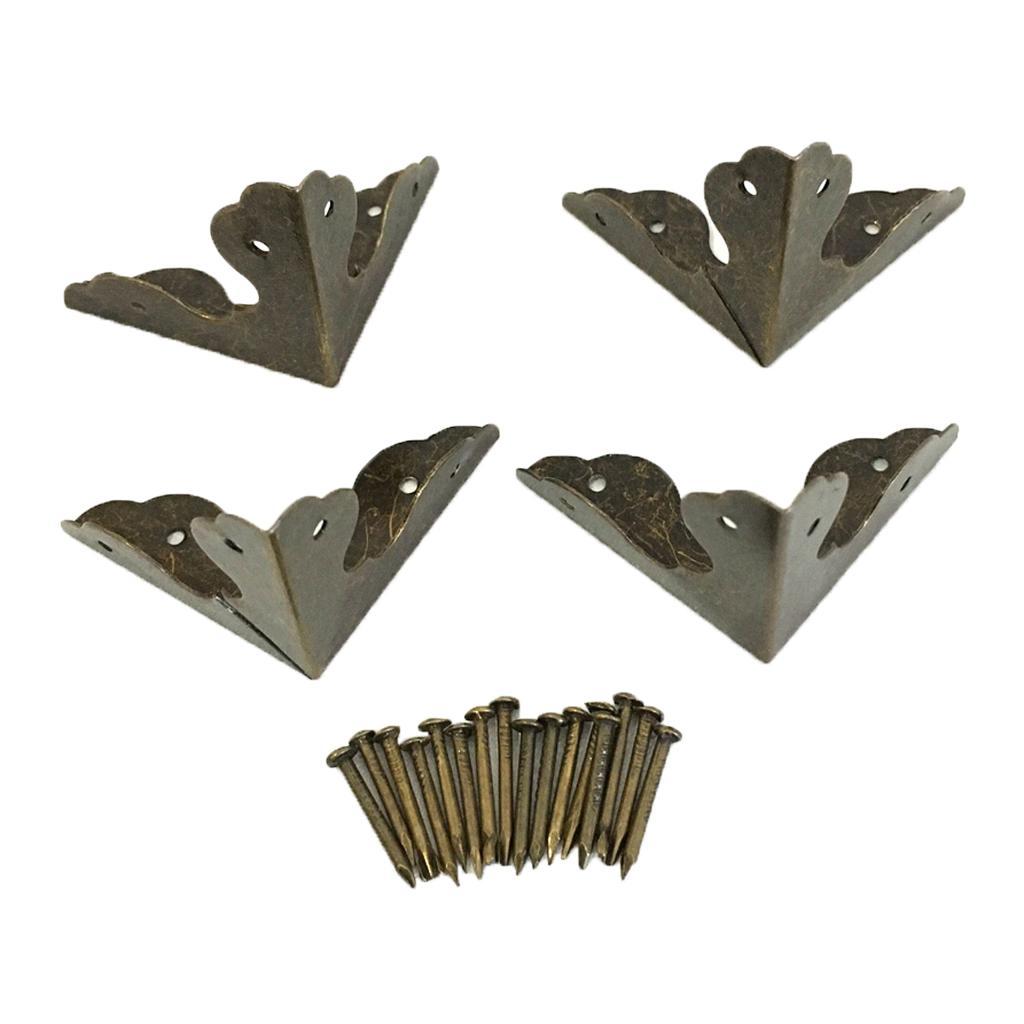 4Pcs Vintage Metal Guard Corner Corner Edge Guards for Box Home Furniture