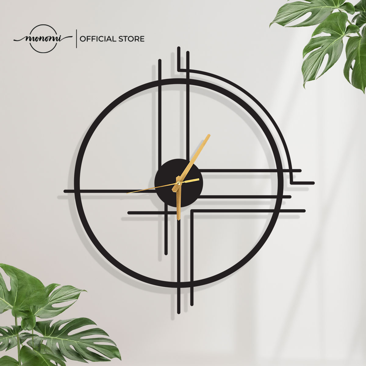 Đồng hồ CNC treo trường Lineal Minimalist, phong cách tối giản, kiểu dáng hiện đại, CNC Metal Wall Clock - Monomi C003