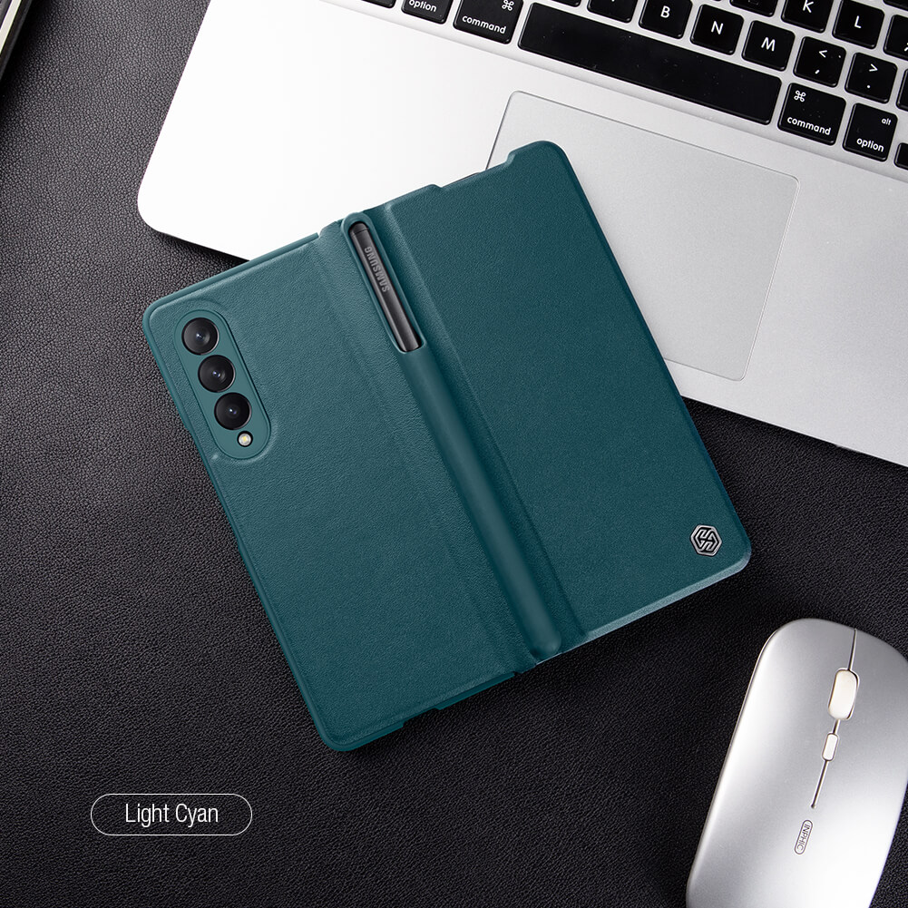 Bao da Leather cho Samsung Galaxy Z Fold 3 hiệu Nillkin Qin - hàng nhập khẩu