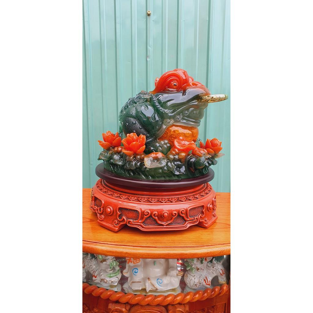 Tượng Cóc Ngậm Tiền Vàng Cao 27cm