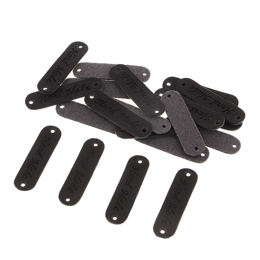 40 Chiếc Da PU Nhãn Handmade Thẻ Nhãn Chỉnh Trang Vật Trang Trí Có Lỗ
