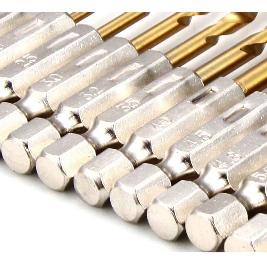 13Pcs High Speed Drill Bit Set HSS Steel Hex Shank 1.5-6.5mm Random Color