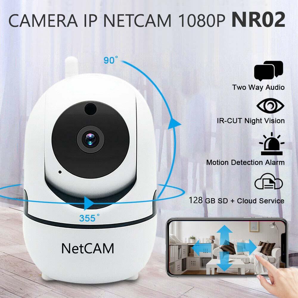Camera IP WiFi NetCAM NR02 trong nhà, độ phân giải 2MP, Quay quét 360 độ, Đàm thoại 2 chiều, Theo dõi chuyển động - Hàng chính hãng