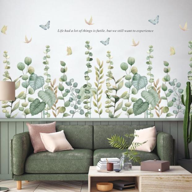 Decal trang trí tường - Dây leo tường xanh lá nhạt