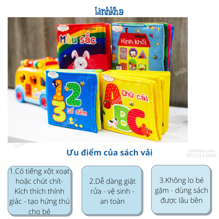 Sách Vải Kích Thích Đa Giác Quan Cho Bé Từ 0 Tuổi - My very first book - Hiệu Lalala baby - Lẻ từng cuốn