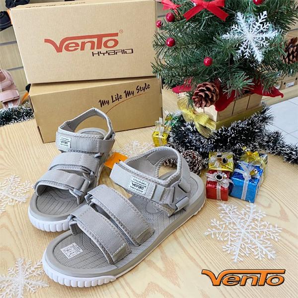 Giày Sandal Vento Nam Nữ 3 Quai SD9801 Màu Xám Ghi