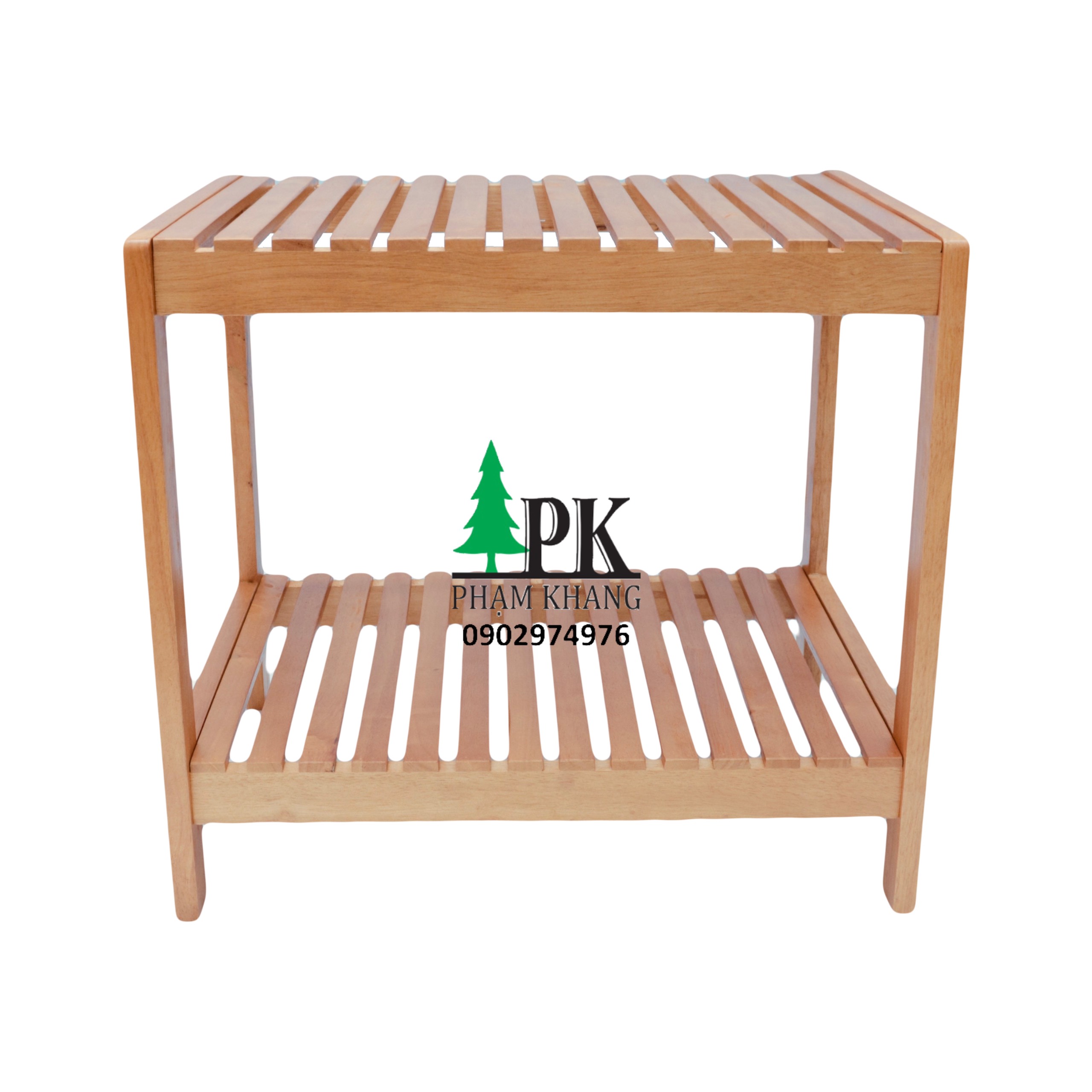Kệ lò vi sóng Hàn Quốc Start Decor 2 tầng - Gỗ cao su tự nhiên màu Gỗ Tự Nhiên/ Vàng Cherry - Kích thước rộng 50 cm