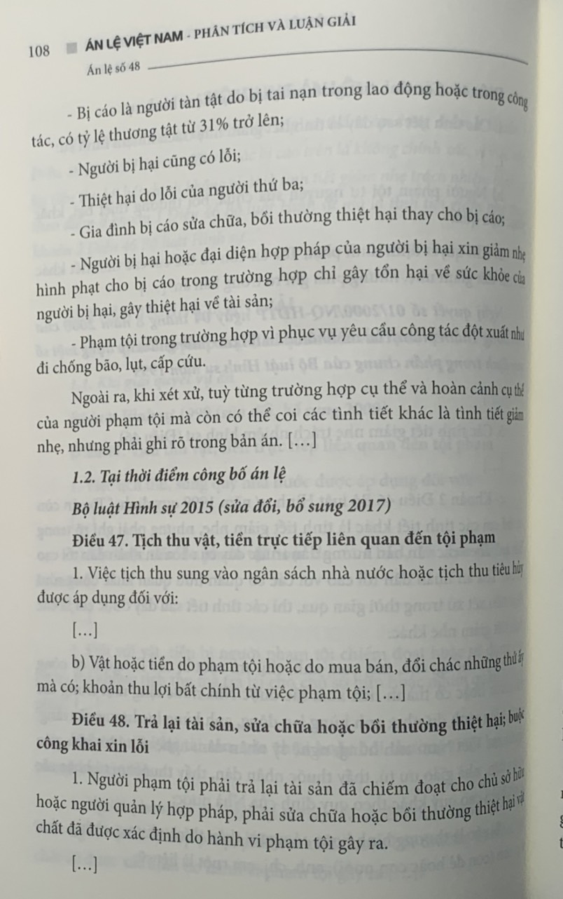 Án lệ Việt Nam - Phân tích và luận giải (Tập 2: từ án lệ 44 đến án lệ 70)