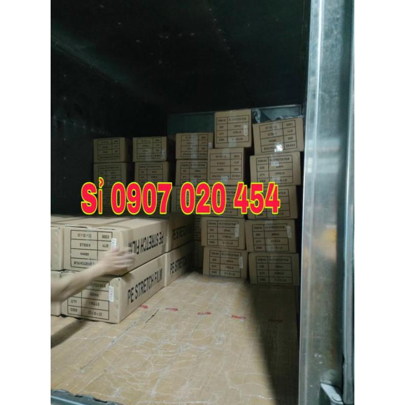 Màng pe quấn hàng hóa pallet 25cm nặng 1,5kg lõi mỏng