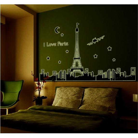 Decal trang trí tường - I LOVE PARIS - DẠ QUANG