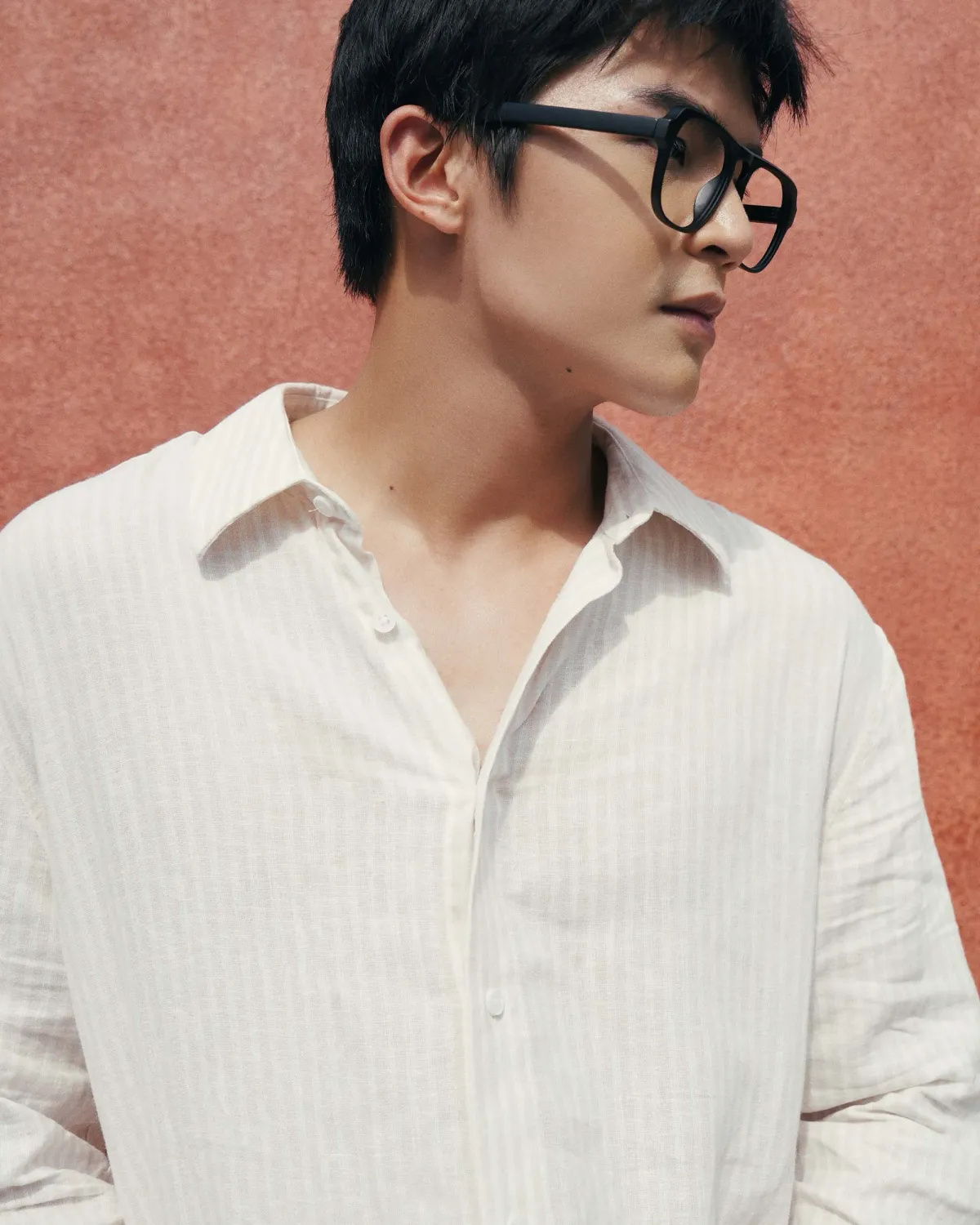 Áo sơ mi tay dài nam sọc linen Form Regular - ROUTINE 10S26SHL005