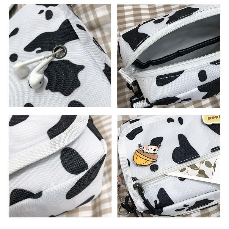 TÚI ĐEO CHÉO NAM NỮ HỌA TIẾT BÒ SỮA