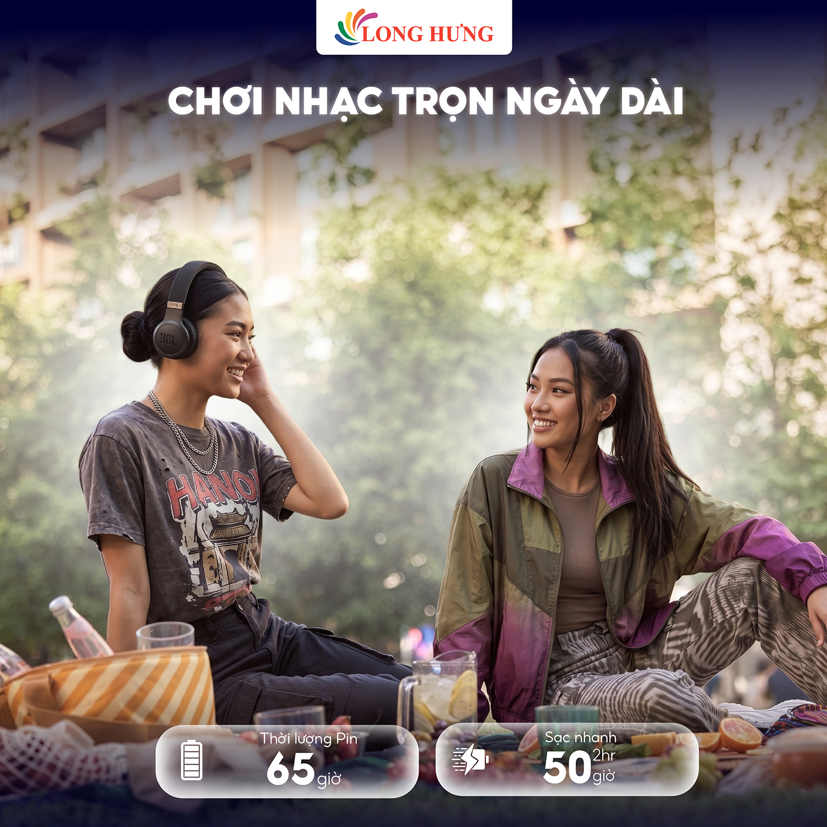Tai nghe chụp tai Bluetooth JBL Live 670NC LIVE670NC - Hàng chính hãng
