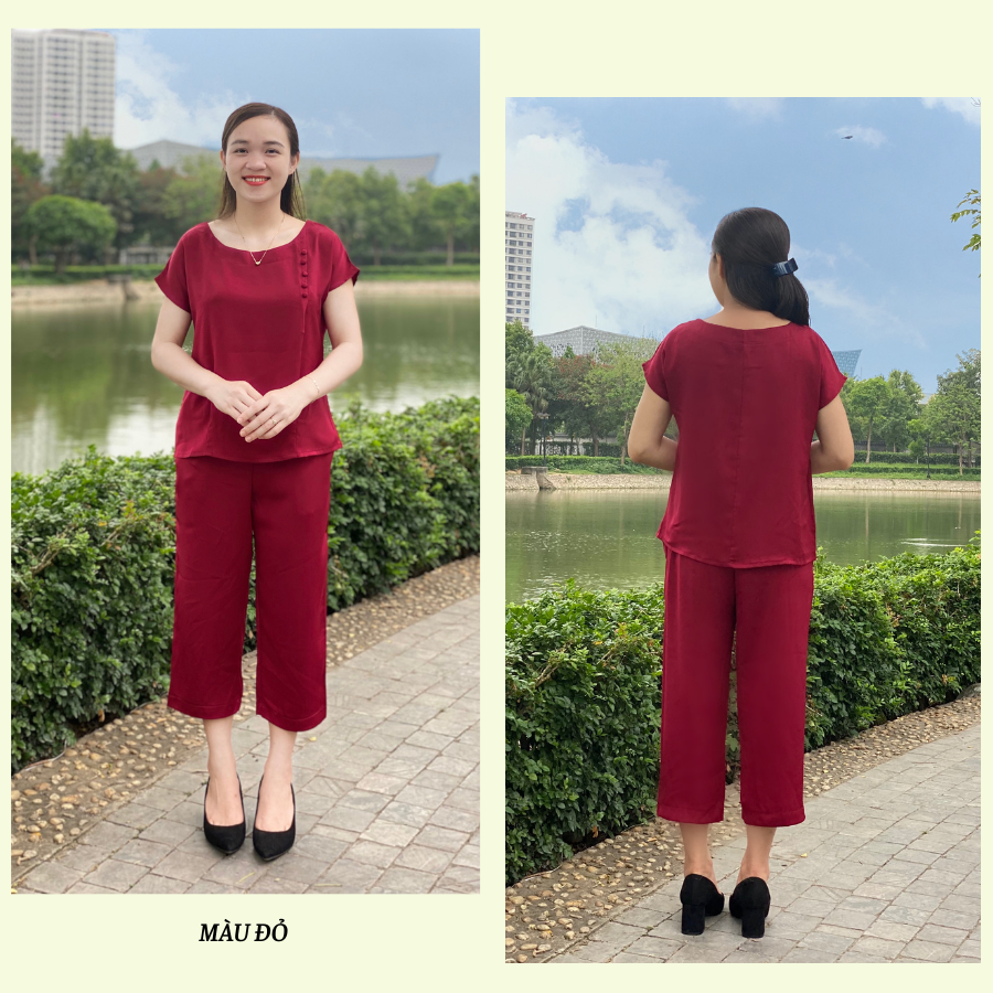 Đồ Bộ Trung Niên Nữ Cho Bà Cho Mẹ Bigsize Vải Lụa Cao Cấp Mềm Mịn Thấm Hút Mồ Hôi  Có Nhiều Màu TN3