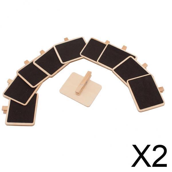 2xPack 10PCS Small Wooden Blackboard Memo Memo Message Board Blackboard