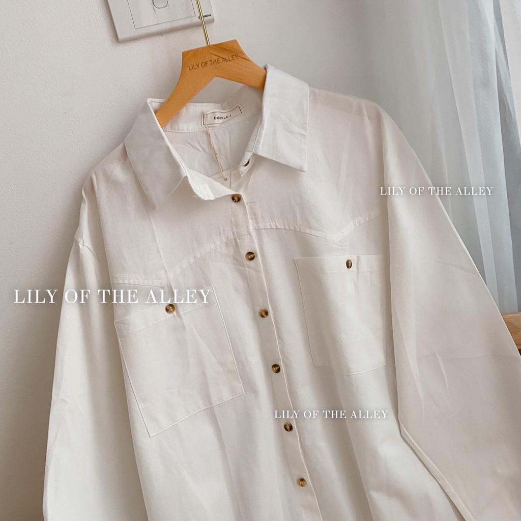 Áo Sơ mi trơn 2 túi đính cúc Double J