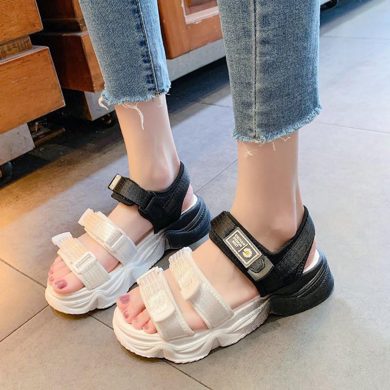 GIÀY SANDAL NỮ MWC - SANDAL HAI QUAI NGANG - GIÀY SANDAL ĐẾ CAO HAI MÀU NĂNG ĐỘNG - NUSD- 2769