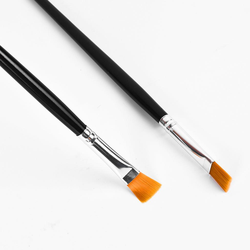 Paint Brushes Set, 2Pcs Flat Pointed Tip Paintbrushes Nylon Hair Artist Acrylic Paint Brushes for Acrylic Oil Watercolor, Face Nail Art, Painting