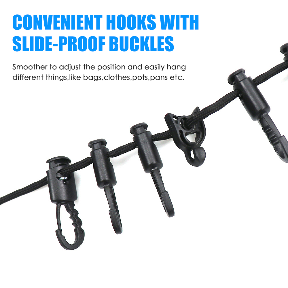 Dây Treo Đồ 5m Có Móc Phơi Đồ Cho Cắm Trại Đi Bộ Đường Dài