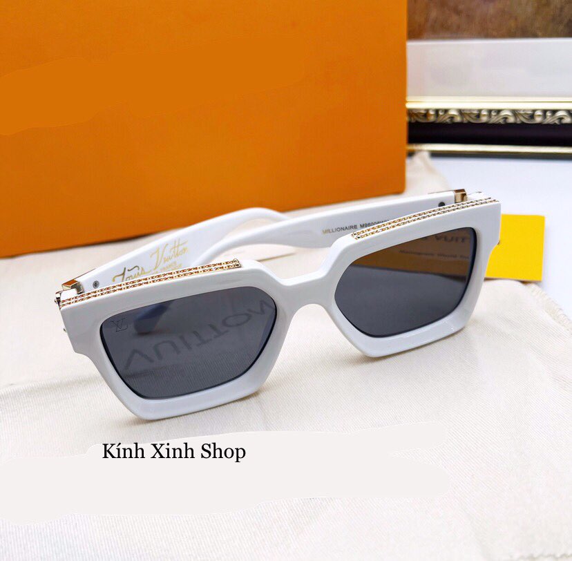 Kính râm, Kính mát nam nữ Mắt vuông viền vàng cao cấp