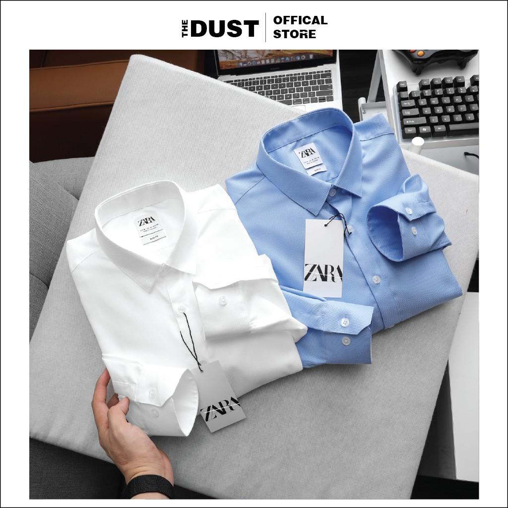 Áo sơ mi nam dài tay trơn cổ bẻ basic chuẩn form slim fit, chất liệu vải hạt cao cấp, trẻ trung lịch lãm - THE DUST