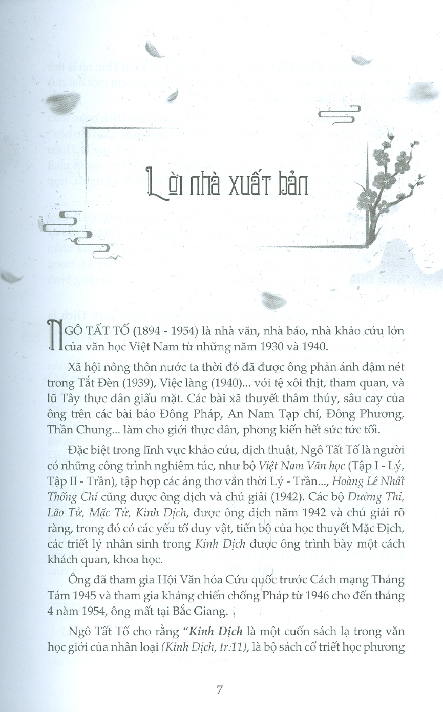 Kinh Dịch Trọn Bộ (Bìa cứng) - Ngô Tất Tố dịch và chú giải (Tái bản 2024)