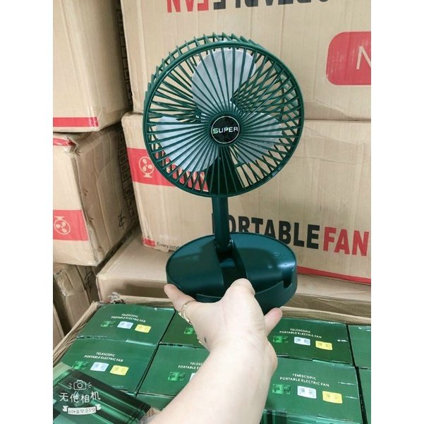 Quạt super fan gấp gọn đặt bàn siêu mát thế hệ mới thiết kế thông minh, cắm điện trực tiếp qua cổng USB, gió mát, chạy êm không gây tiếng ồn cho người dùng, màu xanh mát mắt