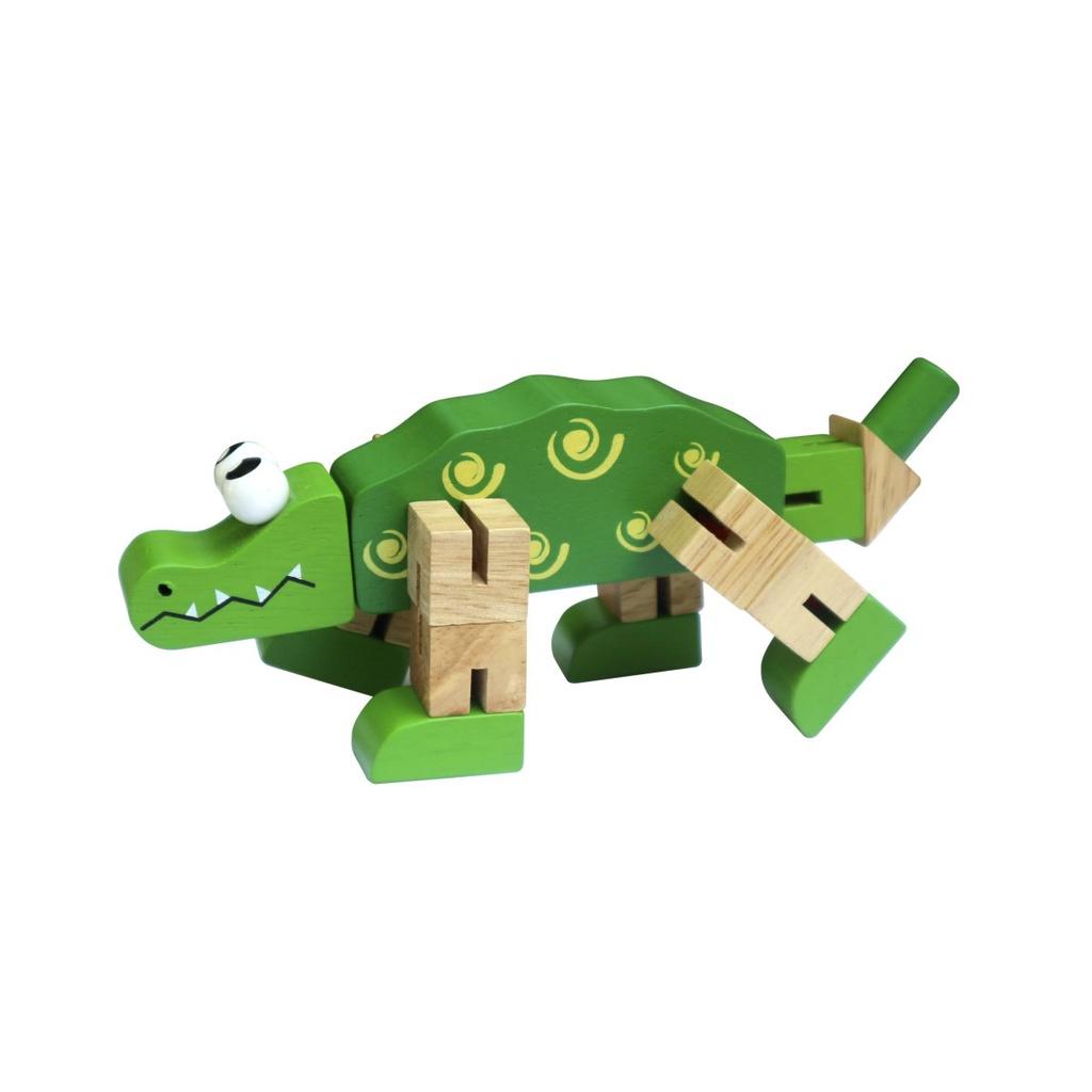 Cá sấu luồn thun - Đồ chơi gỗ