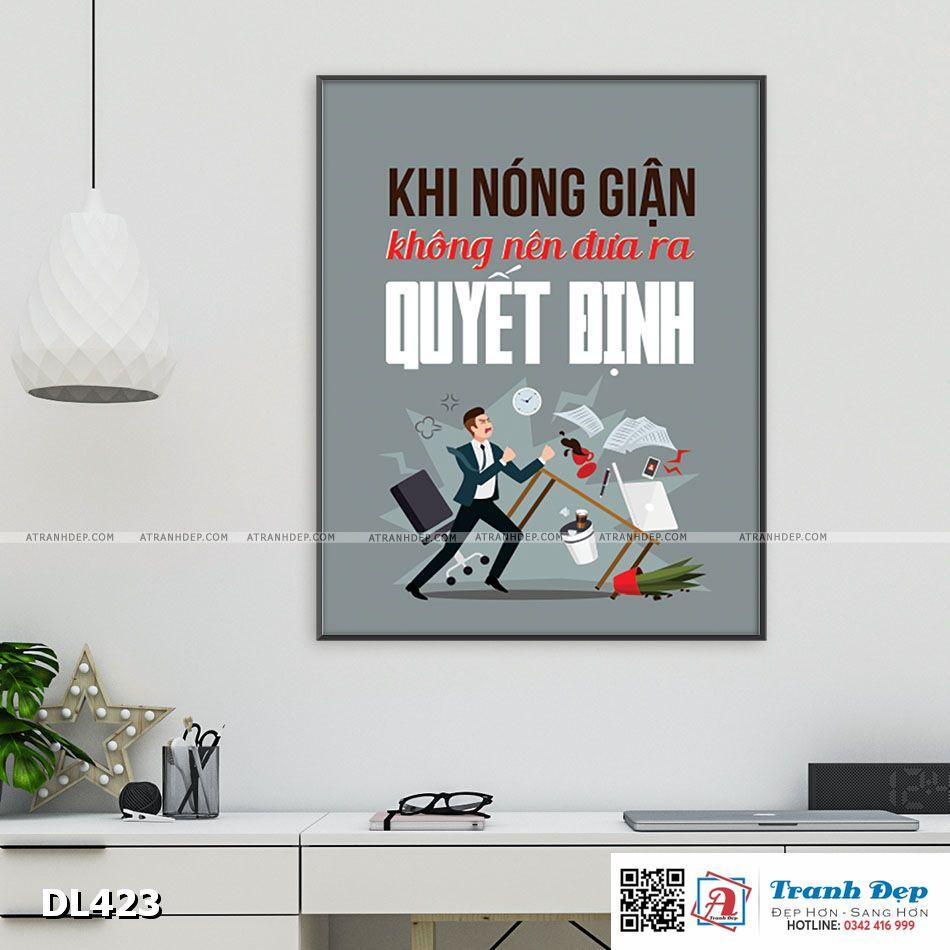 Tranh động lực trang trí phòng làm việc - Khi nóng giận không nên đưa ra quyết định - DL423