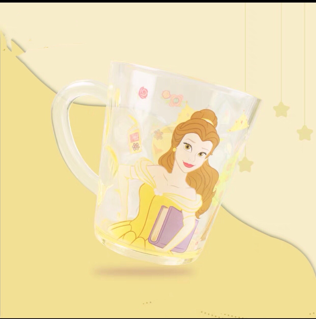Ly quai cầm trong suốt hình công chúa Bella siêu xinh cho bé gái - PDA21121-L