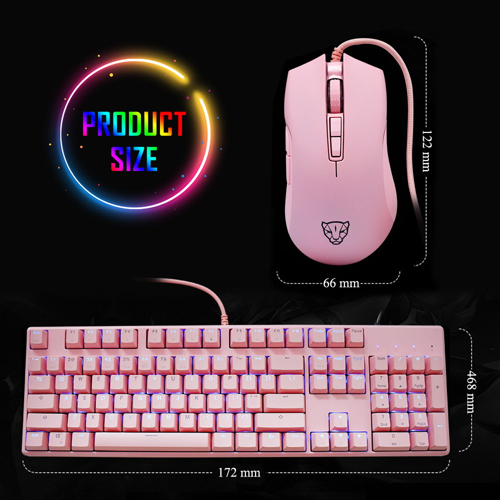 Bộ phím chuột Motospeed Combo CK700 PINK VERSION - Hàng chính hãng