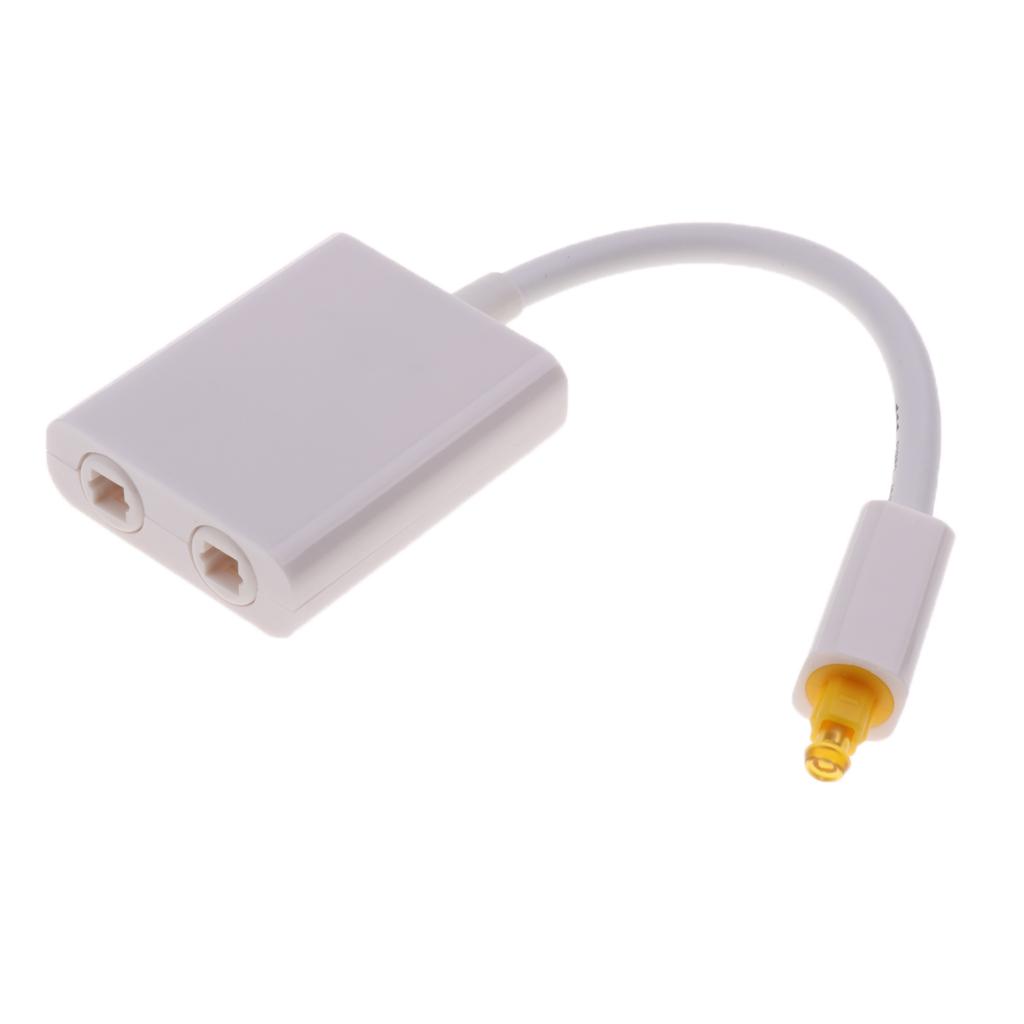 Splitter Optical Fiber SPDIF Duplicator Adapter For Toslink Digital Audio Cable For Adios 1 Pack White
