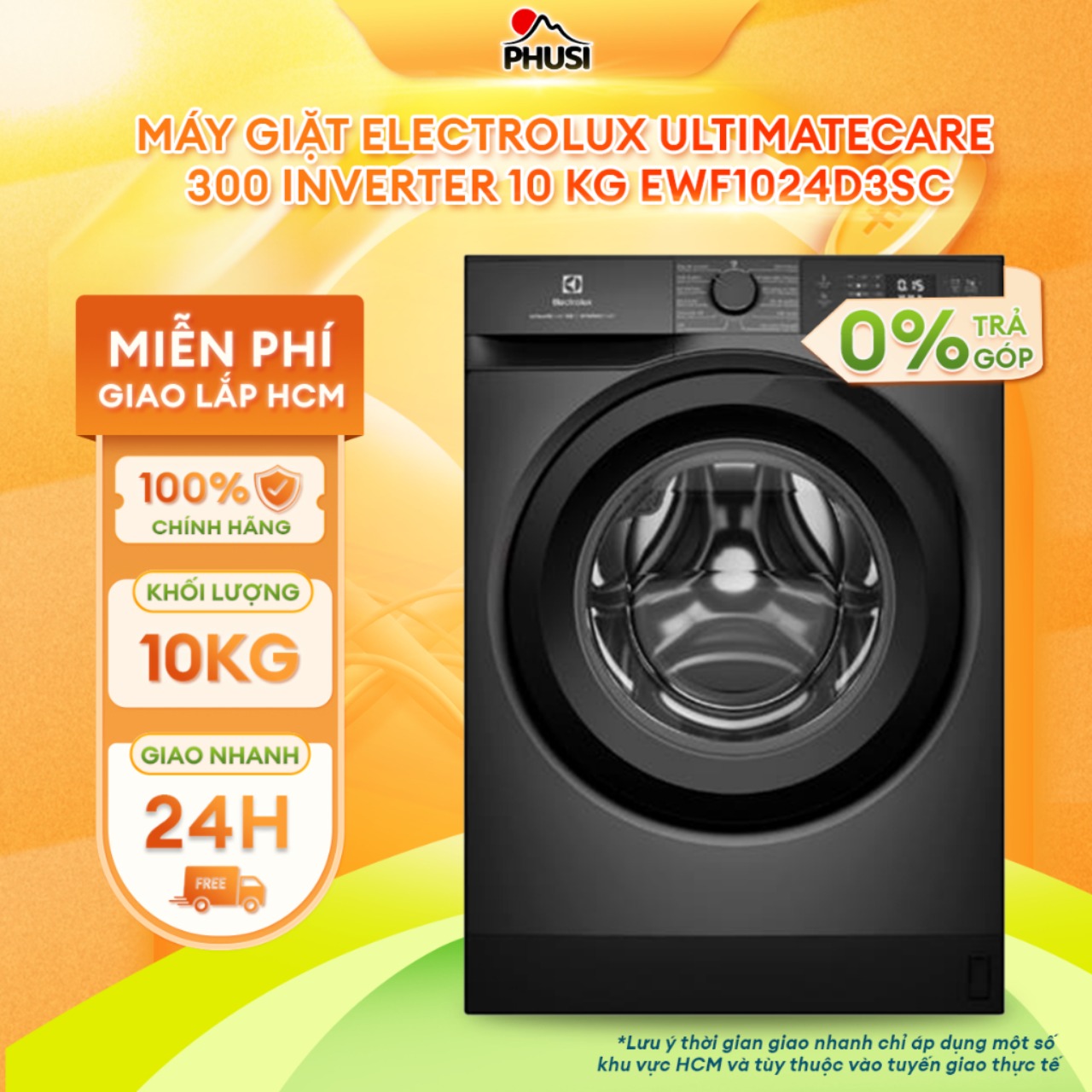Máy giặt Electrolux UltimateCare 300 Inverter 10 kg EWF1024D3SC - HÀNG CHÍNH HÃNG - CHỈ GIAO HCM