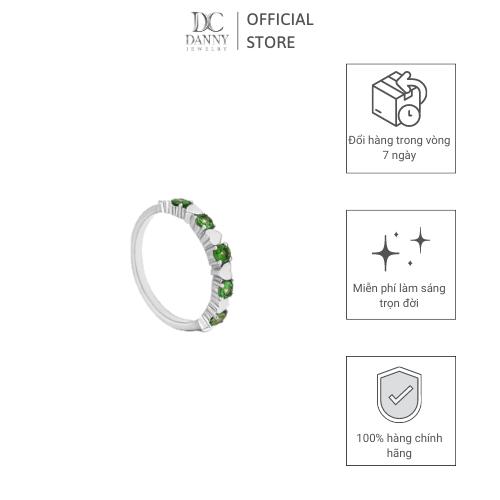 Nhẫn Nữ Danny Jewelry Bạc 925 Xi Rhodium Đính 5 Viên Đá Garnet N0110