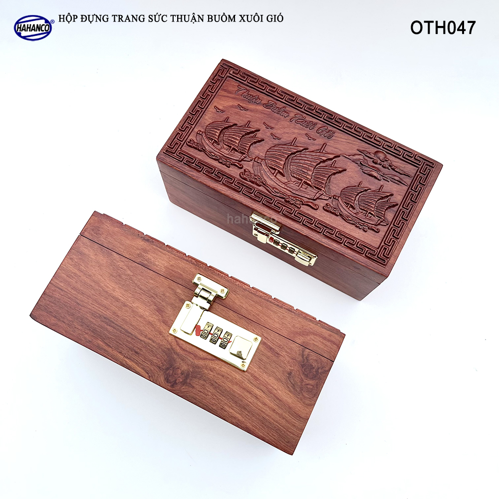 Hộp Đựng Trang Sức Thuận Buồm Xuôi Gió Bằng Gỗ Hương Có Mã Số An Toàn - OTH047