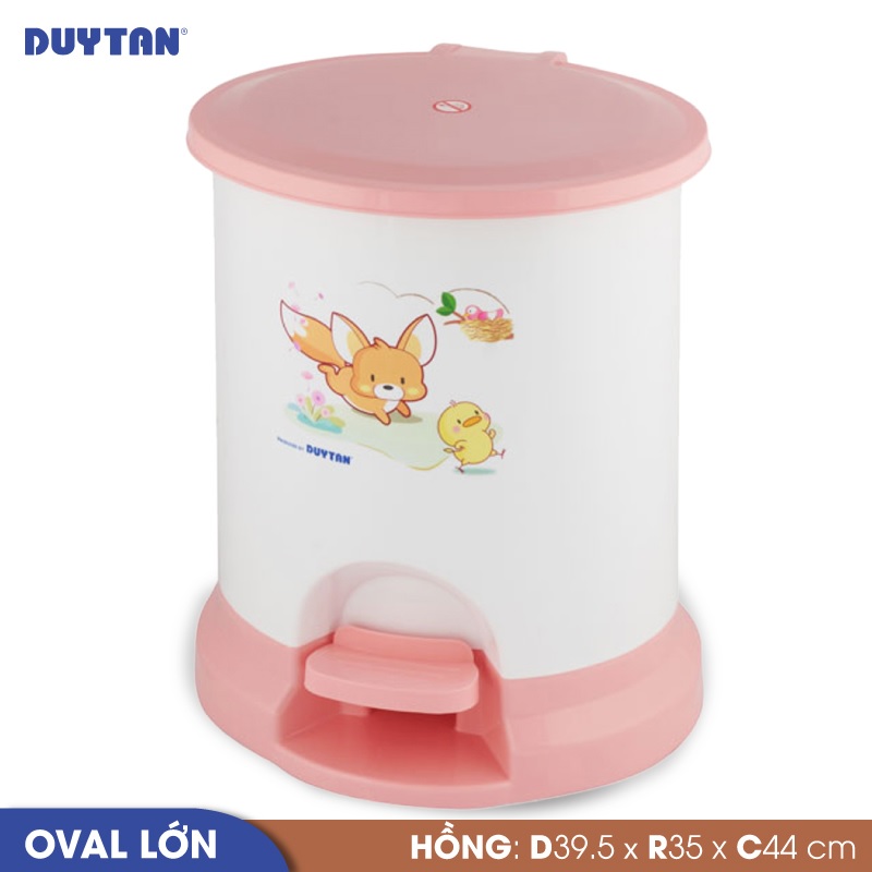 Thùng rác oval lớn nhựa Duy Tân (39.5 x 35 x 44 cm) - 22186 - Giao màu ngẫu nhiên - Hàng chính hãng