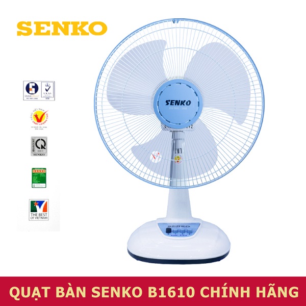 Quạt bàn Senko sang trọng cao cấp B1216 màu ngẫu nhiên - Hàng Chính Hãng