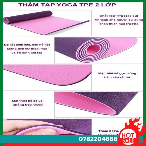 Thảm Tập Yoga  2 Lớp Dày 6Mm - CH Hương Thị Miễn Phí Vận Chuyển