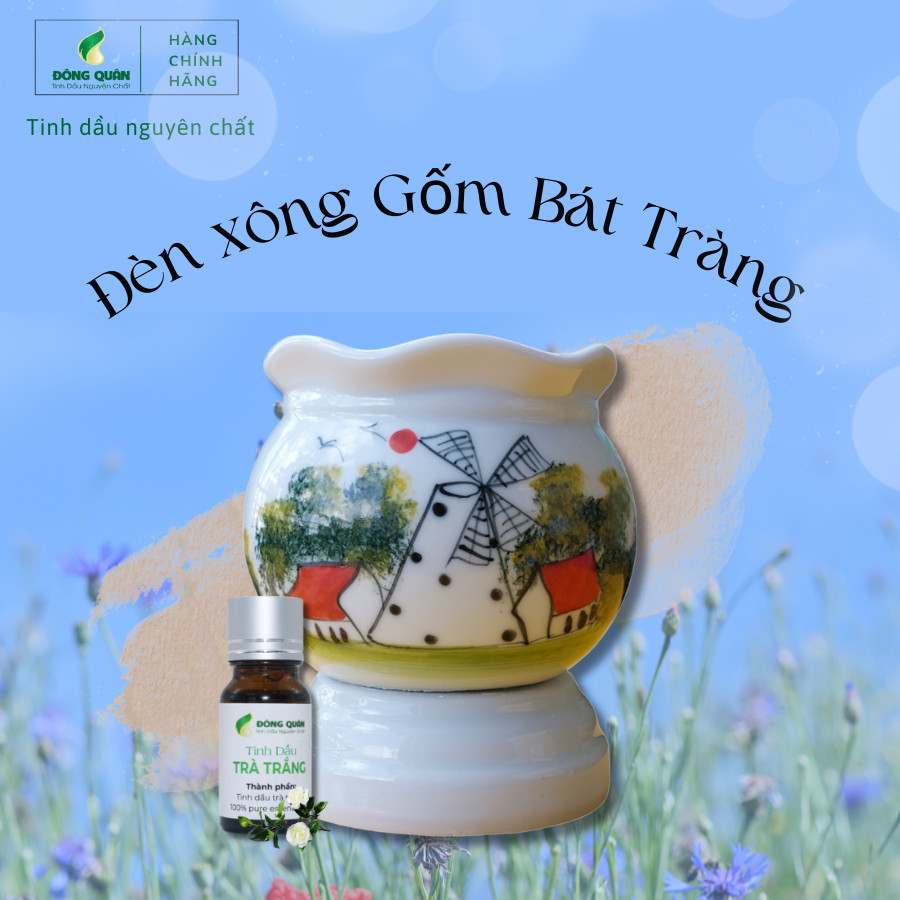 Đèn Xông Gốm Bát Tràng Chất Liệu Gốm Cao Cấp Sử Dụng Bằng Cắm Điện (Gửi Hàng Ngẫu Nhiên) - Tặng 1 Chai Tinh Dầu 10ML