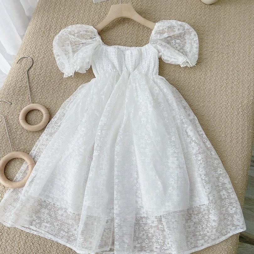 ĐẦM BABYDOOL HOA TRẮNG