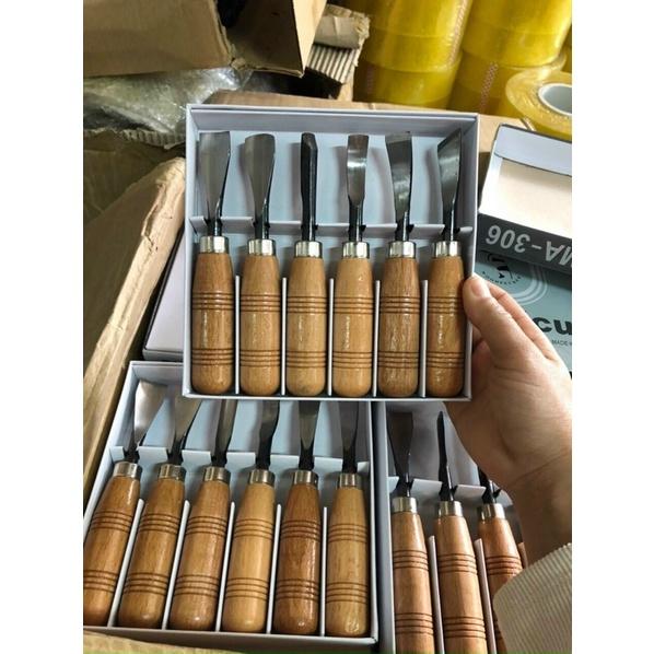 BỘ ĐỤC CÂY CẢNH,GỖ MỸ NGHỆ 6 MÓN