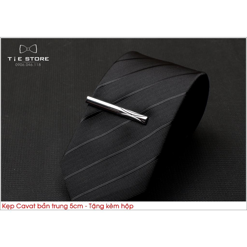 Kẹp cà vạt nam dành cho cavat bản trung - Tặng kèm hộp
