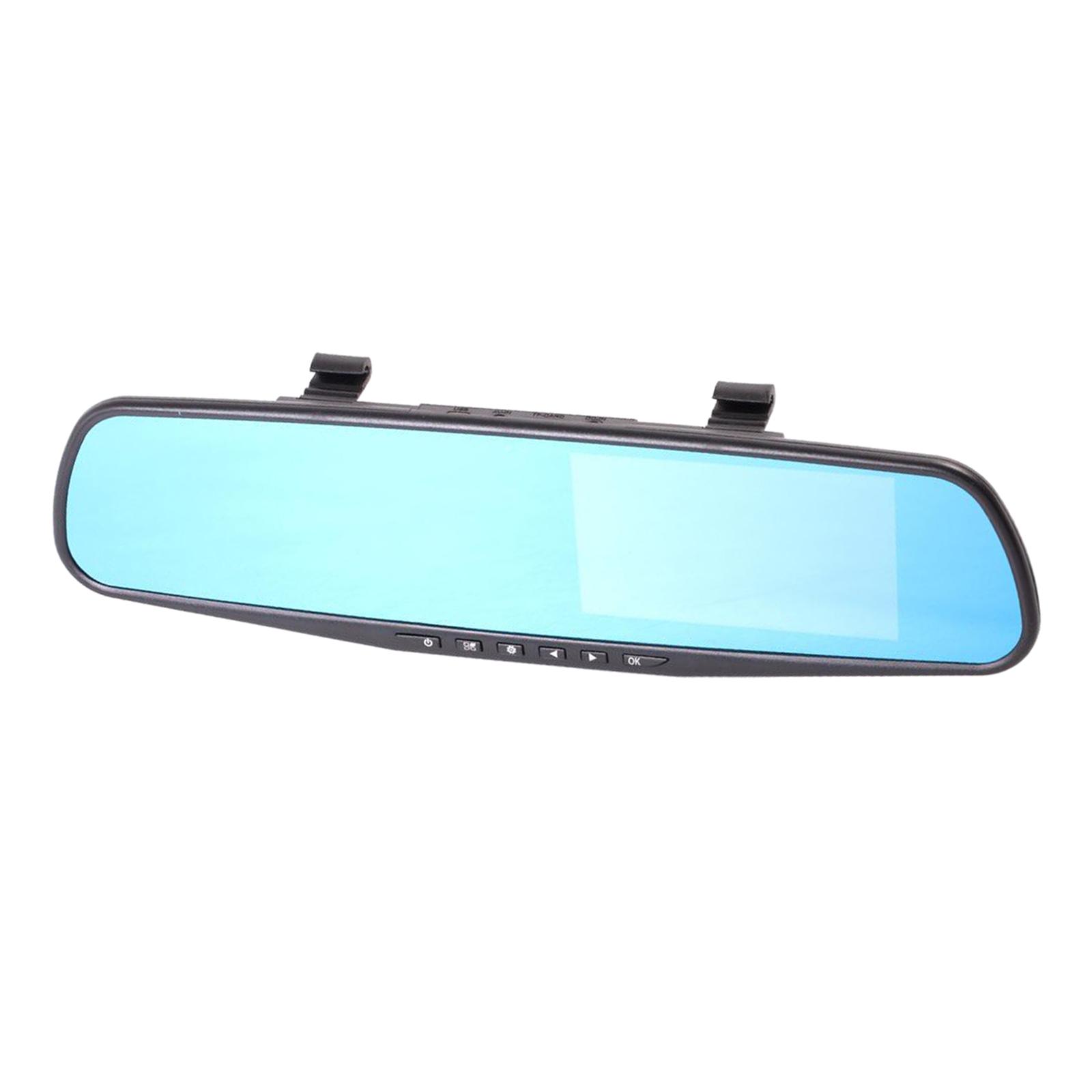 4.3 Inch Display HD Car 1080P Dash DVR Rearview Mirror Backup Camera Super Night Vision