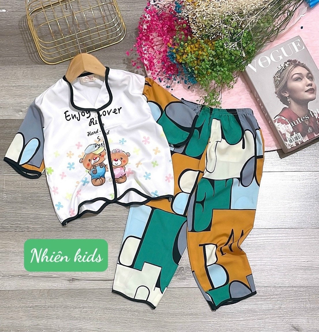 SÉT BỘ MẶC NHÀ PYJAMA MẶC NHÀ IN HÌNH NGỘ NGHĨNH