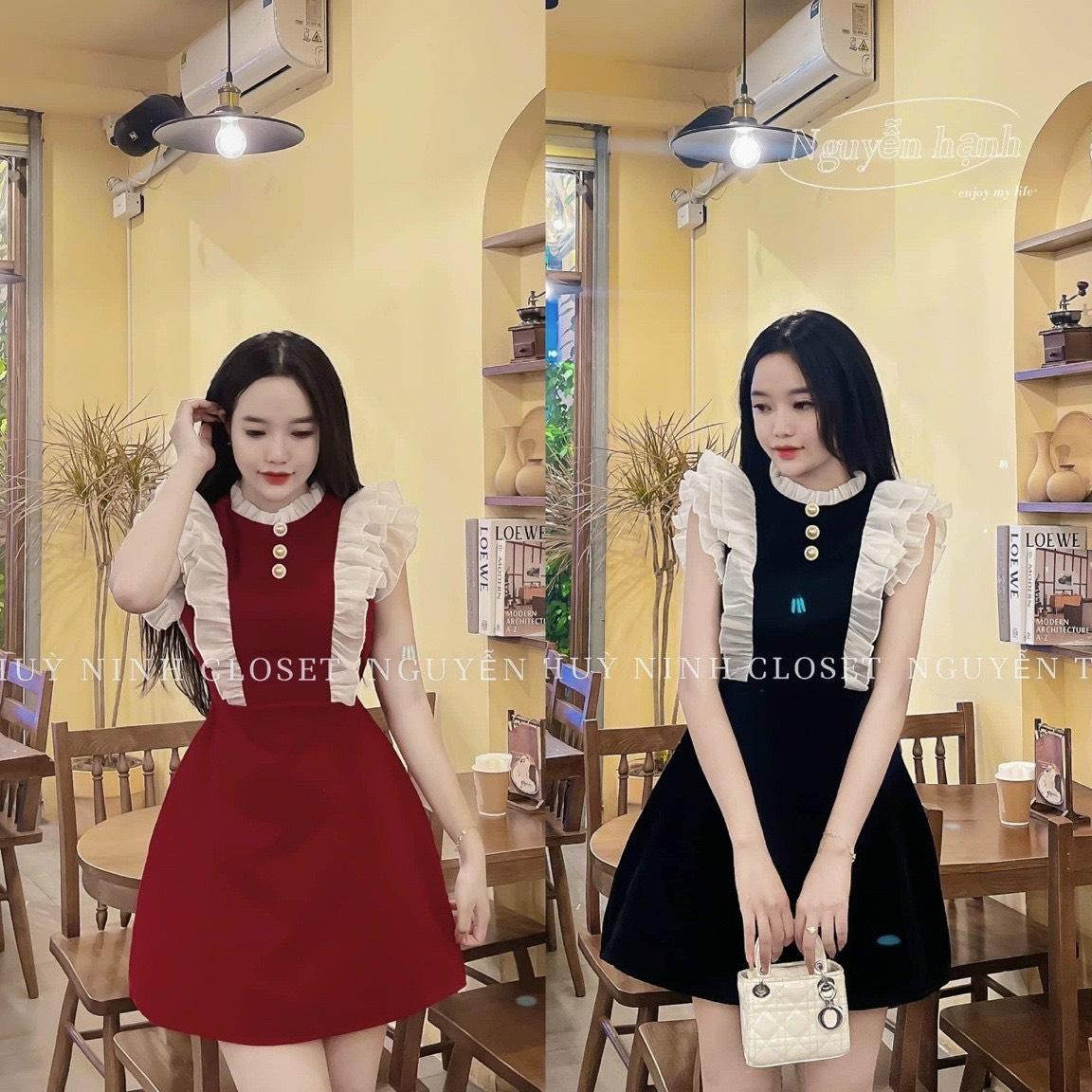 Đầm xếp bèo voan chất Umi phối voan tơ