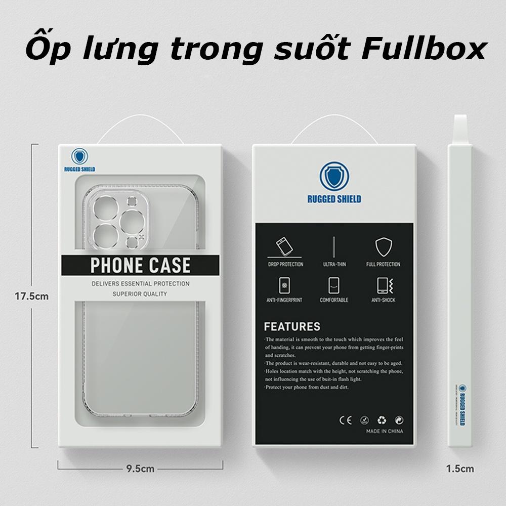 Ốp lưng cho iPhone 6 6s 7 8 Plus SE 2020 2022 X XR XS Max 11 12 13 Pro Max trong suốt chống sốc Fullbox