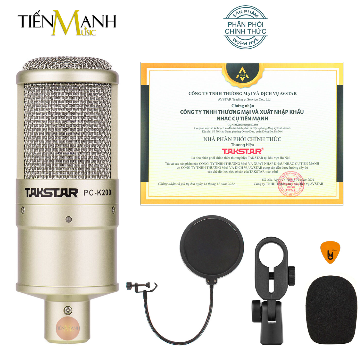 Micro Takstar PC-K200 - Mic Thu Âm Condenser Livestream Phòng Thu Studio PC K200 Microphone PCK200 Hàng Chính Hãng