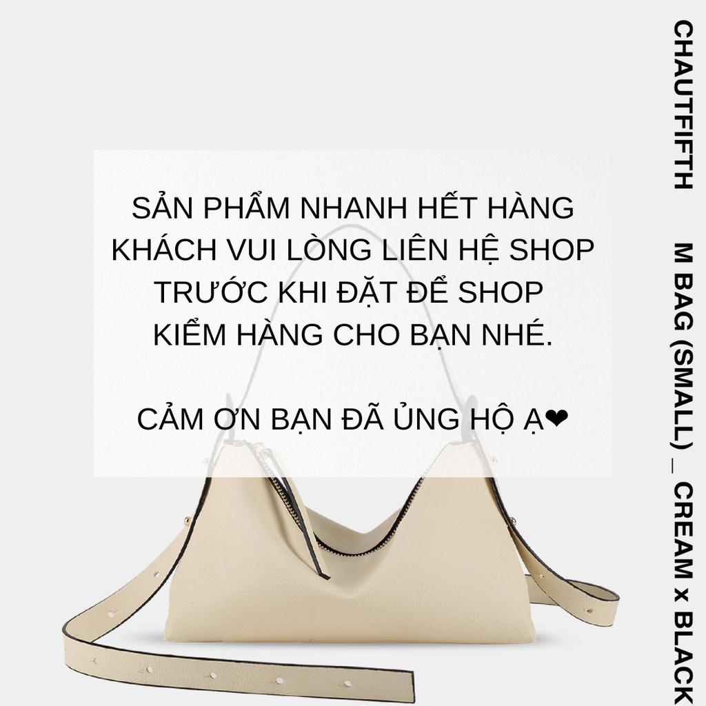 Túi xách M bag màu Trắng phối đen (nhỏ)